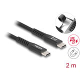 DeLOCK Câble USB-C 2.0 avec gaine textile magnétique Noir