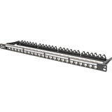 Digitus Panneau de brassage modulaire haute densité, 24 ports, montage en rack, blindé Noir