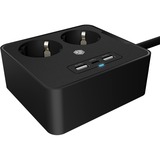 ICY BOX IB-MPS2220B-CH, Multiprise Noir