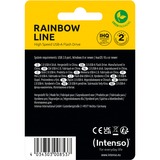 Intenso Rainbow Line lecteur USB flash 8 Go USB Type-A 2.0 Vert, Clé USB Vert, 8 Go, USB Type-A, 2.0, 28 Mo/s, Casquette, Vert
