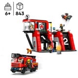 LEGO City - La caserne et le camion de pompiers, Jouets de construction 60414