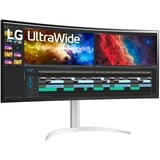 LG 38BQ85C-W écran plat de PC 95,2 cm (37.5") 3840 x 1600 pixels Quad HD+ Blanc Moniteur UltraWide gaming incurvé  Noir/Blanc, 95,2 cm (37.5"), 3840 x 1600 pixels, Quad HD+, 5 ms, Blanc
