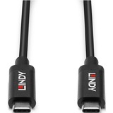 Lindy 43308 câble USB 5 m USB 3.2 Gen 2 (3.1 Gen 2) USB C Noir Noir, 5 m, USB C, USB C, USB 3.2 Gen 2 (3.1 Gen 2), 10000 Mbit/s, Noir