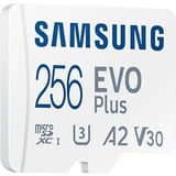 SAMSUNG EVO Plus microSDXC Card 256 Go (2021), Carte mémoire Blanc, UHS-I U3, Class 10, V30, A2