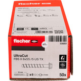 fischer Vis à béton UltraCut FBS II 8x55 5/- Hexagonale avec rondelle U TX 