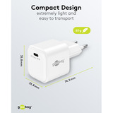 goobay Chargeur rapide Nano USB-C PD GaN 45 W Blanc, 1x USB-C