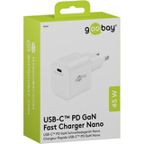 goobay Chargeur rapide Nano USB-C PD GaN 45 W Blanc, 1x USB-C