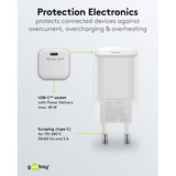 goobay Chargeur rapide Nano USB-C PD GaN 45 W Blanc, 1x USB-C
