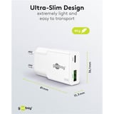 goobay Chargeur rapide double USB-C PD GaN Slim 30 W Blanc