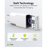 goobay Chargeur rapide double USB-C PD GaN Slim 30 W Blanc