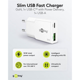 goobay Chargeur rapide double USB-C PD GaN Slim 30 W Blanc