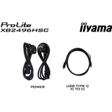 iiyama ProLite XB2496HSC-B1 24" Moniteur Noir (Mat), 1x HDMI, 2x USB-C, 1x USB-A, 144 Hz, 60,5 cm (23.8"), 1920 x 1080 pixels, Full HD, LED, 3 ms, Noir