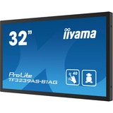 iiyama TF3239AS-B1AG Écran d'affichage dynamique Écran plat de signalisation numérique 80 cm (31.5") LED 500 cd/m² Full HD Noir Écran tactile Intégré dans le processeur Android 24/7, Affichage public Noir (Mat), Écran plat de signalisation numérique, 80 cm (31.5"), LED, 1920 x 1080 pixels, 24/7
