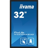 iiyama TF3239AS-B1AG Écran d'affichage dynamique Écran plat de signalisation numérique 80 cm (31.5") LED 500 cd/m² Full HD Noir Écran tactile Intégré dans le processeur Android 24/7, Affichage public Noir (Mat), Écran plat de signalisation numérique, 80 cm (31.5"), LED, 1920 x 1080 pixels, 24/7