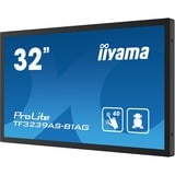 iiyama TF3239AS-B1AG écran plat de PC 80 cm (31.5") 1920 x 1080 pixels Full HD LED Écran tactile Noir, Affichage public Noir (Mat), 80 cm (31.5"), 1920 x 1080 pixels, Full HD, LED, 8 ms, Noir