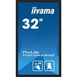 iiyama TF3239AS-B1AG écran plat de PC 80 cm (31.5") 1920 x 1080 pixels Full HD LED Écran tactile Noir, Affichage public Noir (Mat), 80 cm (31.5"), 1920 x 1080 pixels, Full HD, LED, 8 ms, Noir