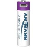 Ansmann Pile Li-Ion Mignon AA type 2.000 (min. 1.800 mAh), pack de 4, Batterie Blanc/Violet
