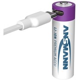 Ansmann Pile Li-Ion Mignon AA type 2.000 (min. 1.800 mAh), pack de 4, Batterie Blanc/Violet