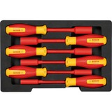 Bosch Set de clés à douille VDE Professional, hexagonal 7-14mm, Clés mixtes à cliquet Rouge/Jaune