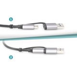 Digitus Adaptateur Gigabit Ethernet 2.5G USB Type-C™, USB-C™ + USB A (USB 3.1 / 3.0) Gris, USB-C™ + USB A (USB 3.1 / 3.0), USB-C USB 3.1, RJ-45, Gris