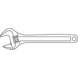 GEDORE Clé à molette réglable, 12", Clé plate Gris foncé