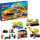 LEGO City - Les camions de chantier et la grue à boule de démolition, Jouets de construction 60391