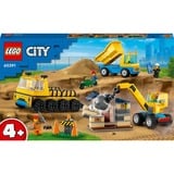 LEGO City - Les camions de chantier et la grue à boule de démolition, Jouets de construction 60391