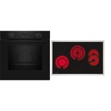 Neff B2CCG6AK3 + T18SDH9L0 set d'appareils de cuisine Céramique Four électrique, Ensemble four Noir/en acier inoxydable, Céramique, 4 zone(s), Verre-céramique, Noir, Tactile, 79,5 cm