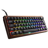 Sharkoon SKILLER SGK50 S4 Gen2 Wood PBT RGB clavier gaming mécanique Bois, Layout US (QWERTY), Gateron G Pro 3.0 Yellow, 60%