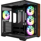 Thermaltake View 380 WS ARGB boîtier midi tower Noir/bois | 2x USB-A | 1x USB-C | RGB | Verre Trempé