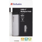 Verbatim 49140 hub & concentrateur USB 3.2 Gen 1 (3.1 Gen 1) Type-C, Hub USB Argent/Noir, USB 3.2 Gen 1 (3.1 Gen 1) Type-C, USB 3.2 Gen 1 (3.1 Gen 1) Type-C, Métal, 0,015 m, USB, 5 - 20 V