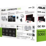 ASUS GeForce RTX 5060 DUAL OC WHITE 8 Go, Carte graphique Blanc, DLSS 4, 3x DisplayPort, 1x HDMI 2.1