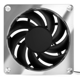 Alphacool Apex Stealth Metal, Ventilateur de boîtier Chrome/Noir, Connecteur PWM à 4 broches pour le ventilateur