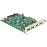 DeLOCK 89325 carte et adaptateur d'interfaces Interne USB 3.2 Gen 1 (3.1 Gen 1), Contrôleur USB PCIe, USB 3.2 Gen 1 (3.1 Gen 1), Vert, Argent, Renesas uPD720202, 5 Gbit/s, Windows XP/XP-64/Vista/Vista-64/7/7-64