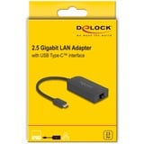 DeLOCK Adaptateur USB Type-C™ vers 2,5 Gigabit, Carte réseau Noir
