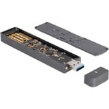 DeLOCK M.2 NVMe PCle SSD, SATA SSD, Boîtier disque dur Gris