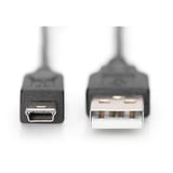 Digitus Câble de connexion USB 2.0 USB-A (connecteur) > Mini-USB (connecteur) Noir
