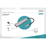Digitus USB-C 4 ports, Hub USB Argent