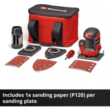 EINHELL TE-OS 18/113 3X Li-Solo, 4460730, Ponceuse vibrante Rouge/Noir