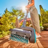 GARDENA Batterie de nettoyage AquaBrush Patio 03/18V P4A set, Nettoyant pour sols dur Gris/Turquoise, 14841-20