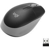 Logitech M190 Full-Size Wireless Mouse, Souris Noir/gris, Ambidextre, Optique, RF sans fil, 1000 DPI, Noir, Gris