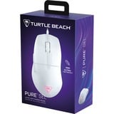 Turtle Beach Pure SEL - Souris gaming ergonomique ultralégère RGB, capteur optique DPI 8K, touches mécaniques, système de prétension, patins en PTFE pur, éclairage RGB Blanc Blanc, capteur optique DPI 8K, touches mécaniques, système de prétension, patins en PTFE pur, éclairage RGB Blanc, Droitier, Optique, USB Type-A, 8000 DPI, Blanc