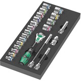 Wera 9721 Insert en mousse avec cliquet 8000 B Zyklop 3/8" Set 1, 23 pièces, Set d'outils Noir/gris