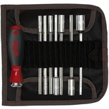 Wiha Tournevis avec jeu d'arbres interchangeables SYSTEM 6 Noir/Rouge, 9 pièces, sac à roulettes inclus
