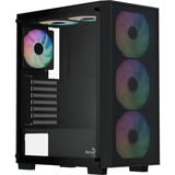 Aerocool B509A Flow-G-BK-v1, avec alimentation Aero 650 boîtier midi tower Noir | 3x USB-A | Window
