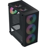 Aerocool B509A Flow-G-BK-v1, avec alimentation Aero 650 boîtier midi tower Noir | 3x USB-A | Window