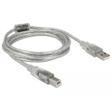 DeLOCK 83894 câble USB 2 m USB 2.0 USB A USB B Transparent Transparent, 2 m, USB A, USB B, USB 2.0, Mâle/Mâle, Transparent