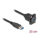 DeLOCK D-Type USB 5 Gbps Cable Type-A > Type-A, Câble Noir, 0,2 mètres