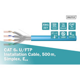 Digitus Câble d'installation professionnel Cat.6a U/FTP simplex, Eca Bleu