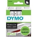Dymo D1 étiquettes autocollantes authentiques de hautes performances en polyester | 19mm x 7m | 19mm | impression en noir sur fond transparent | pour étiqueteuses LabelManager, Ruban Noir sur transparent, Polyester, Belgique, -18 - 90 °C, DYMO, LabelManager, LabelWriter 450 DUO